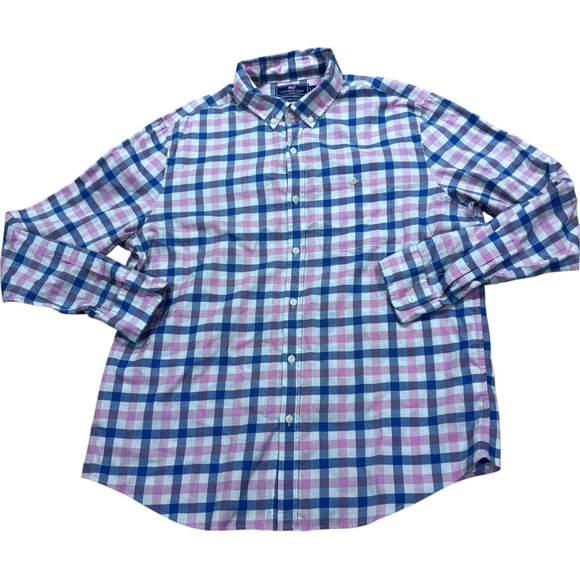 Vineyard Vines Longshore Shirt Men Large Multi Check Slim Fit Collar Button Down - Picture 1 of 8
